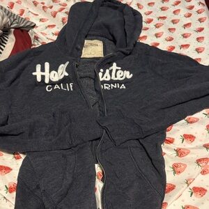 Hollister Dark grey Full-Zip Hooded Sweatshirt